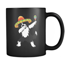 Load image into Gallery viewer, RobustCreative-Dabbing Border Collie Dog in Sombrero - Cinco De Mayo Mexican Fiesta - Dab Dance Mexico Party - 11oz Black Funny Coffee Mug Women Men Friends Gift ~ Both Sides Printed
