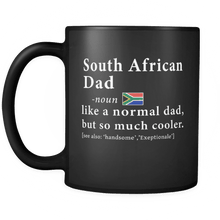 Load image into Gallery viewer, RobustCreative-South African Dad Definition Fathers Day Gift Flag - South African Pride 11oz Funny Black Coffee Mug - South Africa Roots National Heritage - Friends Gift - Both Sides Printed
