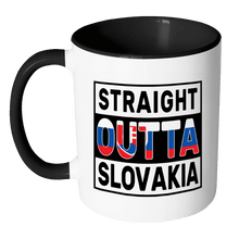 Load image into Gallery viewer, RobustCreative-Straight Outta Slovakia - Slovak Flag 11oz Funny Black &amp; White Coffee Mug - Independence Day Family Heritage - Women Men Friends Gift - Both Sides Printed (Distressed)
