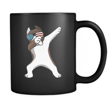 Load image into Gallery viewer, RobustCreative-Dabbing Pitbull Dog America Flag - Patriotic Merica Murica Pride - 4th of July USA Independence Day - 11oz Black Funny Coffee Mug Women Men Friends Gift ~ Both Sides Printed

