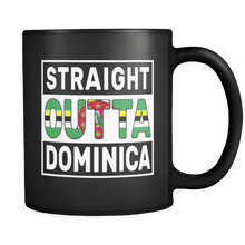 Load image into Gallery viewer, RobustCreative-Straight Outta Dominica - Dominican Flag 11oz Funny Black Coffee Mug - Independence Day Family Heritage - Women Men Friends Gift - Both Sides Printed (Distressed)
