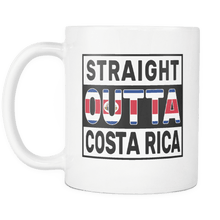 Load image into Gallery viewer, RobustCreative-Straight Outta Costa Rica - Costa Rican Flag 11oz Funny White Coffee Mug - Independence Day Family Heritage - Women Men Friends Gift - Both Sides Printed (Distressed)
