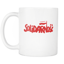 Load image into Gallery viewer, RobustCreative-Solidaronsc Solidarity 80s Trade Union and Movement - Polish Pride PL 11oz Funny White Coffee Mug - Poland Polska Polish Roots - Women Men Friends Gift - Both Sides Printed (Distressed)
