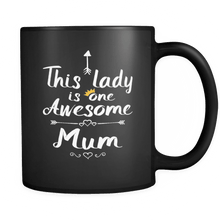Load image into Gallery viewer, RobustCreative-One Awesome Mum - Birthday Gift 11oz Funny Black Coffee Mug - Mothers Day B-Day Party - Women Men Friends Gift - Both Sides Printed (Distressed)
