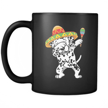 Load image into Gallery viewer, RobustCreative-Dabbing Dalmatian Dog in Sombrero - Cinco De Mayo Mexican Fiesta - Dab Dance Mexico Party - 11oz Black Funny Coffee Mug Women Men Friends Gift ~ Both Sides Printed

