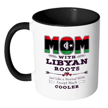 Load image into Gallery viewer, RobustCreative-Best Mom Ever with Libyan Roots - Libya Flag 11oz Funny Black &amp; White Coffee Mug - Mothers Day Independence Day - Women Men Friends Gift - Both Sides Printed (Distressed)
