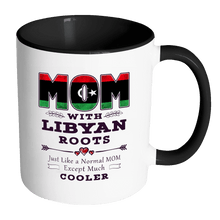 Load image into Gallery viewer, RobustCreative-Best Mom Ever with Libyan Roots - Libya Flag 11oz Funny Black &amp; White Coffee Mug - Mothers Day Independence Day - Women Men Friends Gift - Both Sides Printed (Distressed)
