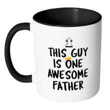 Load image into Gallery viewer, RobustCreative-One Awesome Father - Birthday Gift 11oz Funny Black &amp; White Coffee Mug - Fathers Day B-Day Party - Women Men Friends Gift - Both Sides Printed (Distressed)
