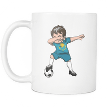 Load image into Gallery viewer, RobustCreative-Dabbing Soccer Boys Kazakhstan Kazakh Astana Gift National Soccer Tournament Game 11oz White Coffee Mug ~ Both Sides Printed
