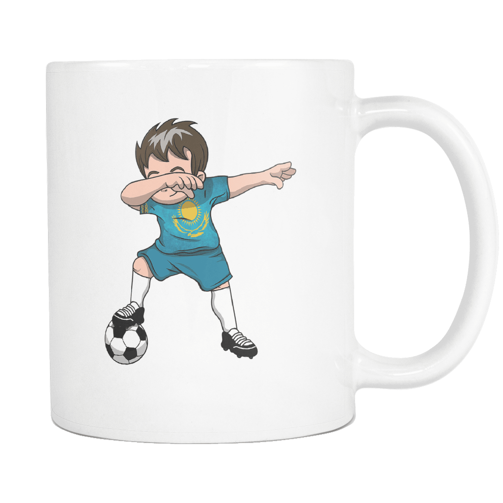 RobustCreative-Dabbing Soccer Boys Kazakhstan Kazakh Astana Gift National Soccer Tournament Game 11oz White Coffee Mug ~ Both Sides Printed
