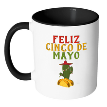 Load image into Gallery viewer, RobustCreative-Feliz Cactus Tacos - Cinco De Mayo Mexican Fiesta - No Siesta Mexico Party - 11oz Black &amp; White Funny Coffee Mug Women Men Friends Gift ~ Both Sides Printed
