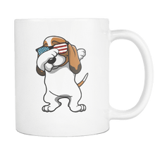 Load image into Gallery viewer, RobustCreative-Dabbing Basset Hound Dog America Flag - Patriotic Merica Murica Pride - 4th of July USA Independence Day - 11oz White Funny Coffee Mug Women Men Friends Gift ~ Both Sides Printed

