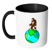 Load image into Gallery viewer, RobustCreative-Bigfoot Sasquatch walking on Earth Day - I Believe I&#39;m a Believer - No Yeti Humanoid Monster - 11oz Black &amp; White Funny Coffee Mug Women Men Friends Gift ~ Both Sides Printed
