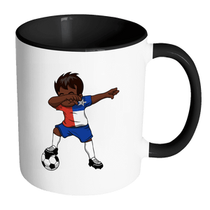 RobustCreative-Dabbing Soccer Boy Chile Chilean Santiago Gifts National Soccer Tournament Game 11oz Black & White Coffee Mug ~ Both Sides Printed
