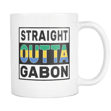Load image into Gallery viewer, RobustCreative-Straight Outta Gabon - Gabonese Flag 11oz Funny White Coffee Mug - Independence Day Family Heritage - Women Men Friends Gift - Both Sides Printed (Distressed)
