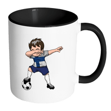 Load image into Gallery viewer, RobustCreative-Dabbing Soccer Boys Finland Finn Helsinki Gift National Soccer Tournament Game 11oz Black &amp; White Coffee Mug ~ Both Sides Printed
