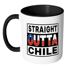 Load image into Gallery viewer, RobustCreative-Straight Outta Chile - Chilean Flag 11oz Funny Black &amp; White Coffee Mug - Independence Day Family Heritage - Women Men Friends Gift - Both Sides Printed (Distressed)
