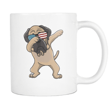 Load image into Gallery viewer, RobustCreative-Dabbing English Mastiff Dog America Flag - Patriotic Merica Murica Pride - 4th of July USA Independence Day - 11oz White Funny Coffee Mug Women Men Friends Gift ~ Both Sides Printed
