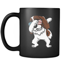 Load image into Gallery viewer, RobustCreative-Dabbing Cavalier King Charles Spaniel Dog America Flag - Patriotic Merica Murica Pride - 4th of July USA Independence Day - 11oz Black Funny Coffee Mug Women Men Friends Gift ~ Both Sides Printed
