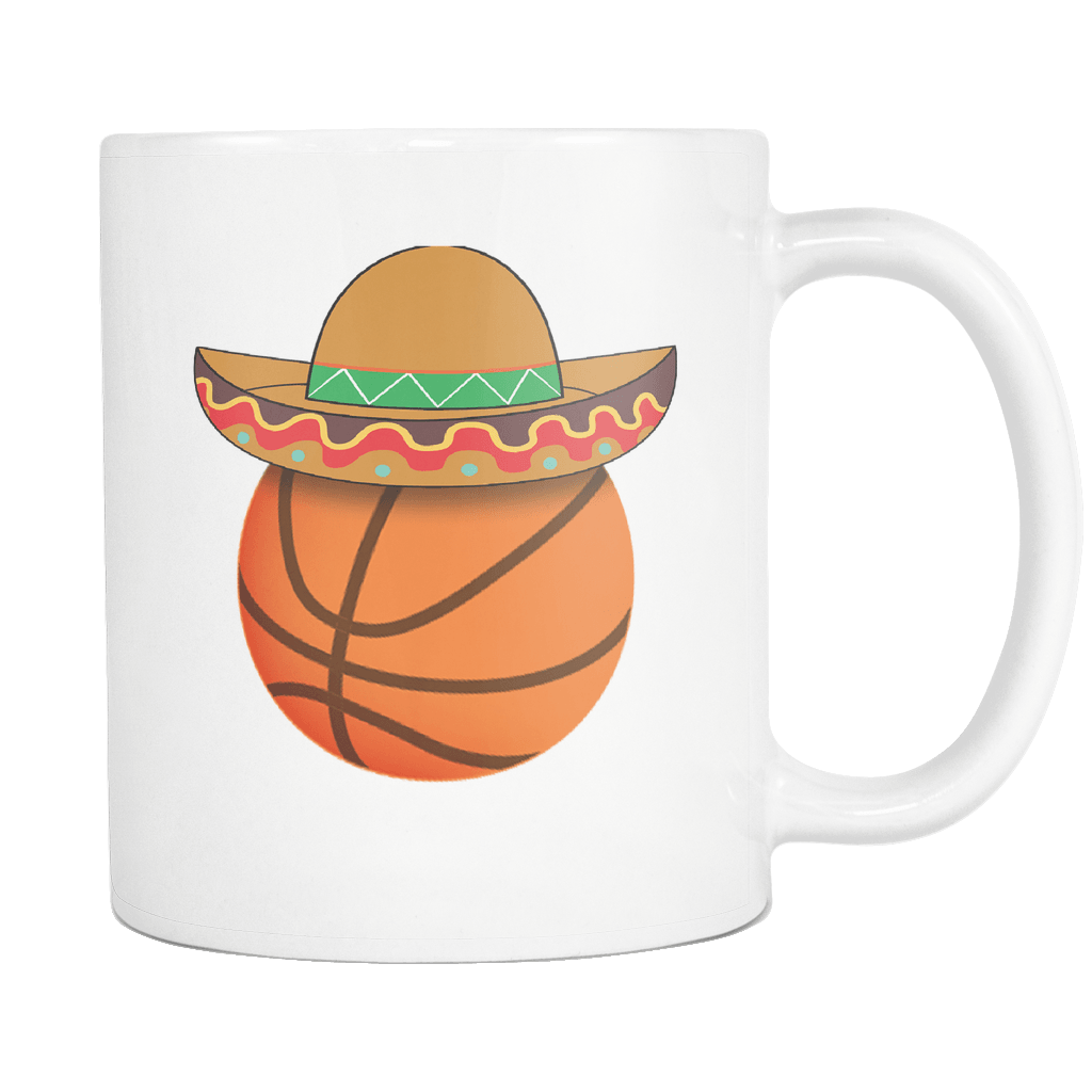 RobustCreative-Funny Basketball Mexican Sports - Cinco De Mayo Mexican Fiesta - No Siesta Mexico Party - 11oz White Funny Coffee Mug Women Men Friends Gift ~ Both Sides Printed