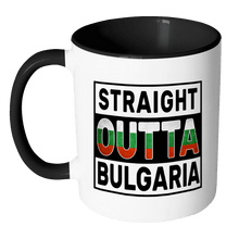 Load image into Gallery viewer, RobustCreative-Straight Outta Bulgaria - Bulgarian Flag 11oz Funny Black &amp; White Coffee Mug - Independence Day Family Heritage - Women Men Friends Gift - Both Sides Printed (Distressed)

