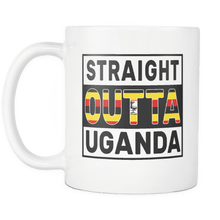 Load image into Gallery viewer, RobustCreative-Straight Outta Uganda - Ugandan Flag 11oz Funny White Coffee Mug - Independence Day Family Heritage - Women Men Friends Gift - Both Sides Printed (Distressed)

