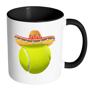 RobustCreative-Funny Tennis Ball Mexican Sport - Cinco De Mayo Mexican Fiesta - No Siesta Mexico Party - 11oz Black & White Funny Coffee Mug Women Men Friends Gift ~ Both Sides Printed