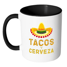 Load image into Gallery viewer, RobustCreative-Tacos Y Cerveza - Cinco De Mayo Mexican Fiesta - No Siesta Mexico Party - 11oz Black &amp; White Funny Coffee Mug Women Men Friends Gift ~ Both Sides Printed
