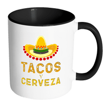 Load image into Gallery viewer, RobustCreative-Tacos Y Cerveza - Cinco De Mayo Mexican Fiesta - No Siesta Mexico Party - 11oz Black &amp; White Funny Coffee Mug Women Men Friends Gift ~ Both Sides Printed
