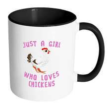 Load image into Gallery viewer, RobustCreative-Just a Girl Who Loves Cute Chicken the Wild One Animal Spirit 11oz Black &amp; White Coffee Mug ~ Both Sides Printed
