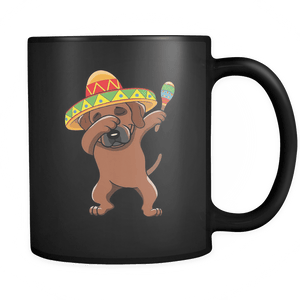 RobustCreative-Dabbing Rhodesian Ridgeback Dog in Sombrero - Cinco De Mayo Mexican Fiesta - Dab Dance Mexico Party - 11oz Black Funny Coffee Mug Women Men Friends Gift ~ Both Sides Printed