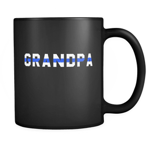 RobustCreative-Police Officer Grandpa patriotic Trooper Cop Thin Blue Line  Law Enforcement Officer 11oz Black Coffee Mug ~ Both Sides Printed