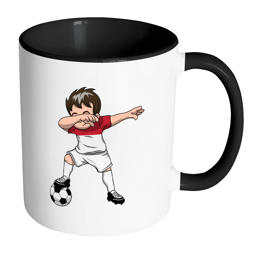 RobustCreative-Dabbing Soccer Boys Monaco Monacan Monaco Gift National Soccer Tournament Game 11oz Black & White Coffee Mug ~ Both Sides Printed