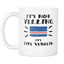 Load image into Gallery viewer, RobustCreative-I&#39;m Not Yelling I&#39;m Cape Verdean Flag - Cabo Verde Pride 11oz Funny White Coffee Mug - Coworker Humor That&#39;s How We Talk - Women Men Friends Gift - Both Sides Printed (Distressed)
