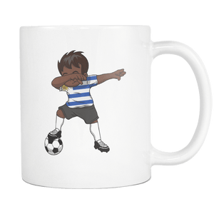 RobustCreative-Dabbing Soccer Boy Uruguay Uruguayan Montevideo Gifts National Soccer Tournament Game 11oz White Coffee Mug ~ Both Sides Printed