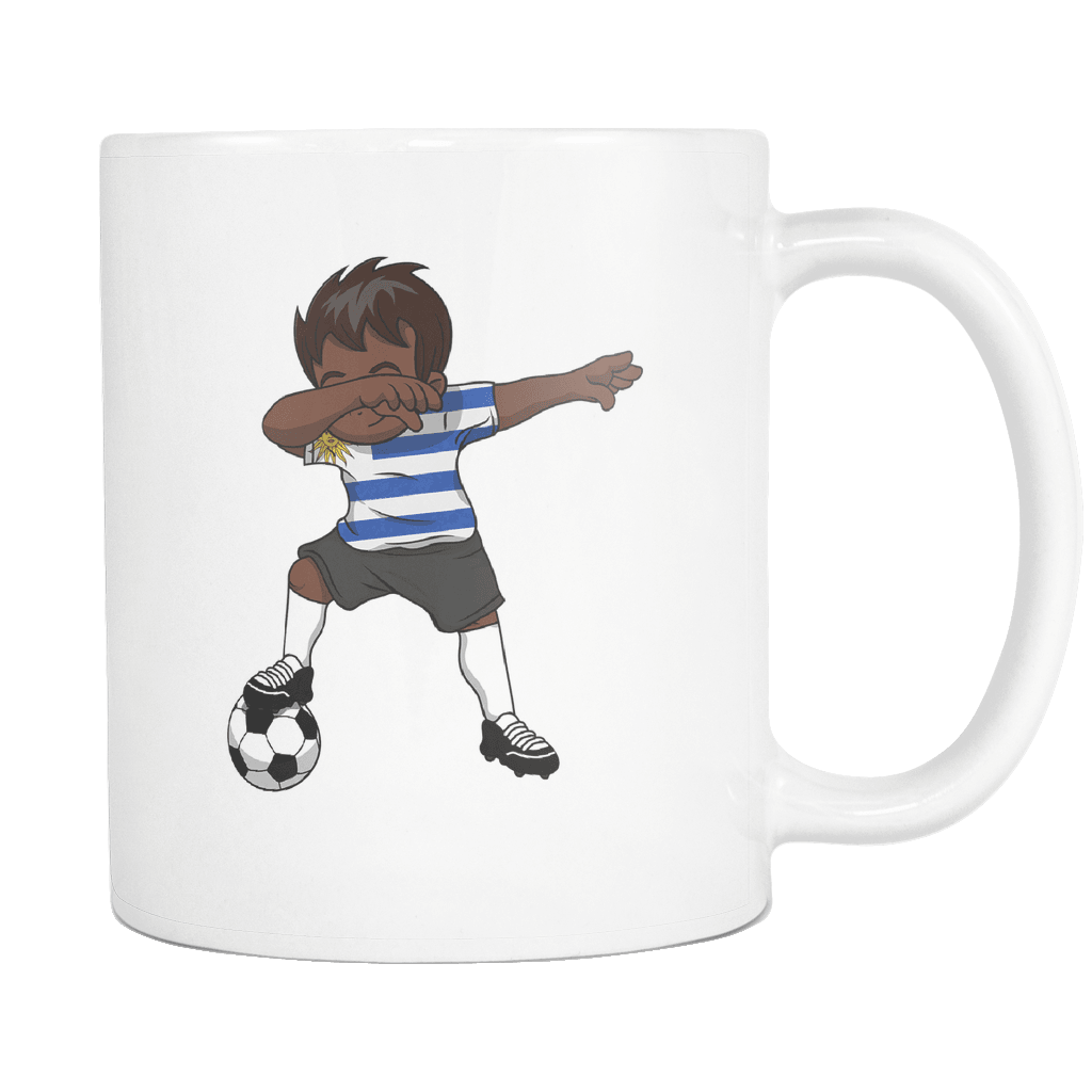 RobustCreative-Dabbing Soccer Boy Uruguay Uruguayan Montevideo Gifts National Soccer Tournament Game 11oz White Coffee Mug ~ Both Sides Printed