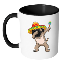 Load image into Gallery viewer, RobustCreative-Dabbing Mastiff Dog in Sombrero - Cinco De Mayo Mexican Fiesta - Dab Dance Mexico Party - 11oz Black &amp; White Funny Coffee Mug Women Men Friends Gift ~ Both Sides Printed
