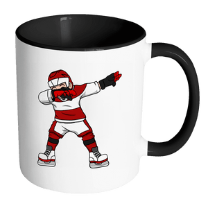 RobustCreative-Dabbing Ice Hockey - Hockey 11oz Funny Black & White Coffee Mug - Puck Madness Dab Eat Sleep Hockey Repeat - Women Men Friends Gift - Both Sides Printed (Distressed)