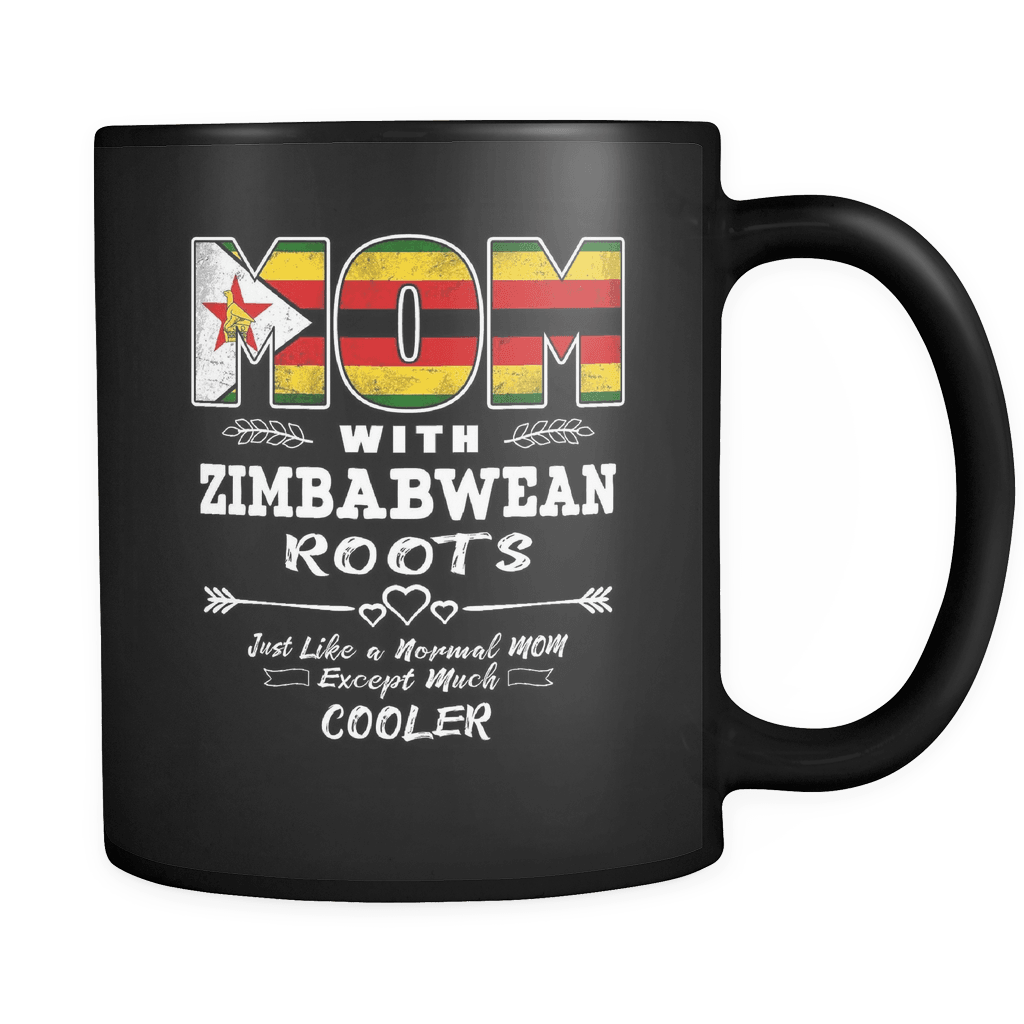 RobustCreative-Best Mom Ever with Zimbabwean Roots - Zimbabwe Flag 11oz Funny Black Coffee Mug - Mothers Day Independence Day - Women Men Friends Gift - Both Sides Printed (Distressed)