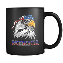 Load image into Gallery viewer, RobustCreative-Murica Eagle Mullet - Merica 11oz Funny Black Coffee Mug - American Flag 4th of July Independence Day - Women Men Friends Gift - Both Sides Printed (Distressed)
