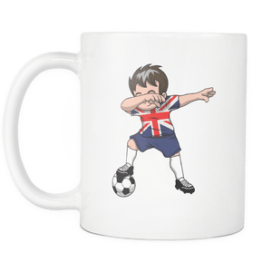 RobustCreative-Dabbing Soccer Boys Great Britain British London Gift National Soccer Tournament Game 11oz White Coffee Mug ~ Both Sides Printed