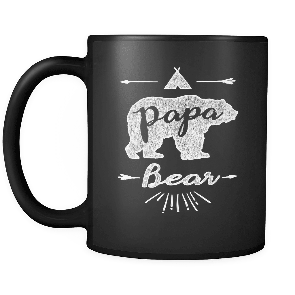 Papa Bear Personalized Black Coffee Mug