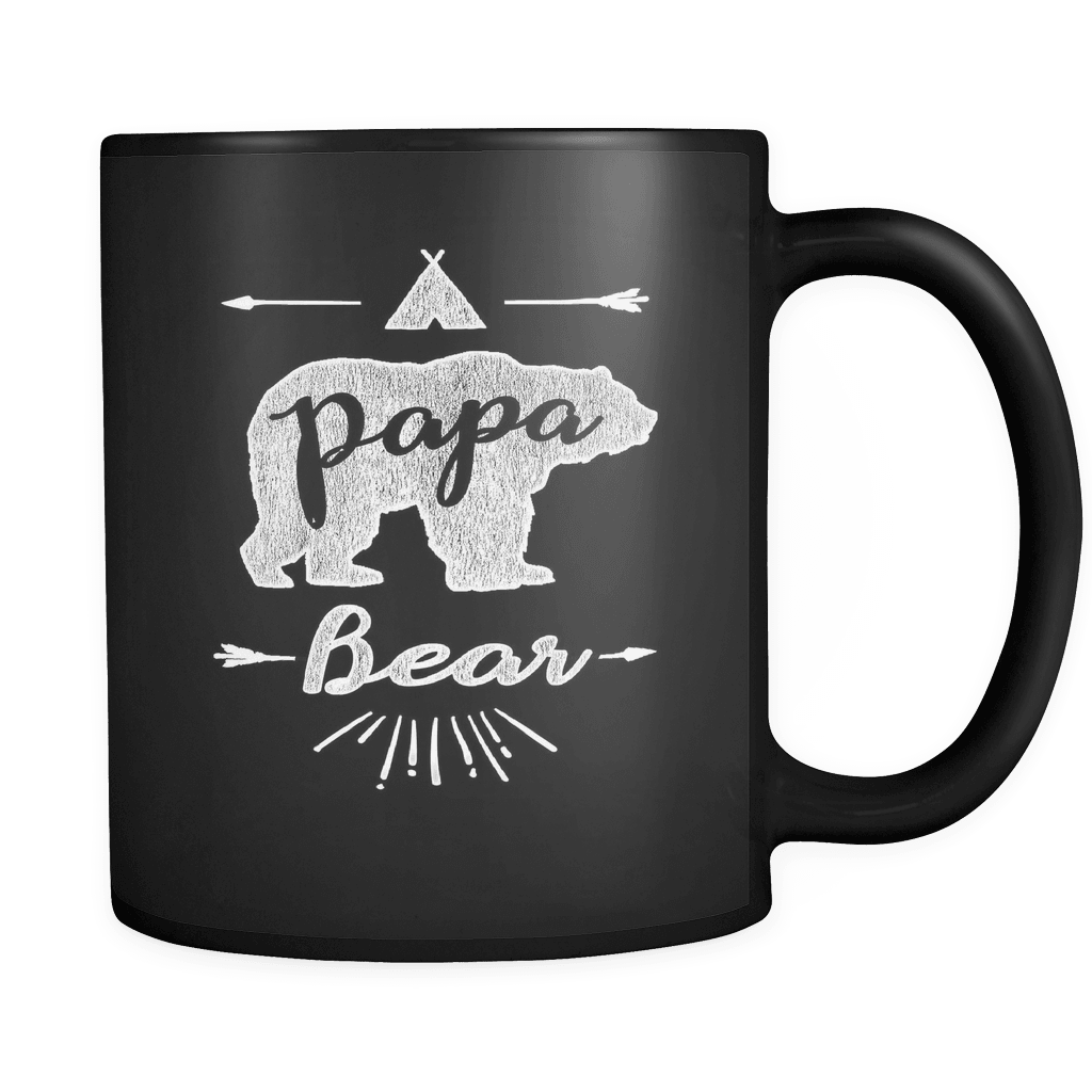 Papa Bear Personalized Black Coffee Mug
