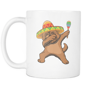 RobustCreative-Dabbing Goldendoodle Dog in Sombrero - Cinco De Mayo Mexican Fiesta - Dab Dance Mexico Party - 11oz White Funny Coffee Mug Women Men Friends Gift ~ Both Sides Printed