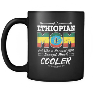 RobustCreative-Best Mom Ever is from Ethiopia - Ethiopian Flag 11oz Funny Black Coffee Mug - Mothers Day Independence Day - Women Men Friends Gift - Both Sides Printed (Distressed)