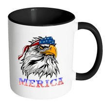 Load image into Gallery viewer, RobustCreative-Murica Eagle Mullet - Merica 11oz Funny Black &amp; White Coffee Mug - American Flag 4th of July Independence Day - Women Men Friends Gift - Both Sides Printed (Distressed)
