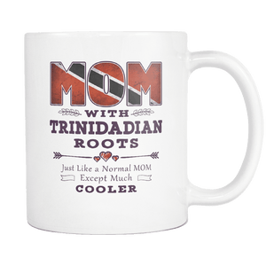 RobustCreative-Best Mom Ever with Trinidadian Roots - Trinidad  Flag 11oz Funny White Coffee Mug - Mothers Day Independence Day - Women Men Friends Gift - Both Sides Printed (Distressed)
