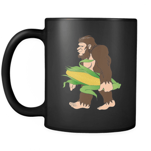 RobustCreative-Bigfoot Sasquatch Carrying Corn Maize - I Believe I'm a Believer - No Yeti Humanoid Monster - 11oz Black Funny Coffee Mug Women Men Friends Gift ~ Both Sides Printed
