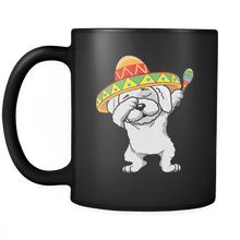Load image into Gallery viewer, RobustCreative-Dabbing Bichon Frise Dog in Sombrero - Cinco De Mayo Mexican Fiesta - Dab Dance Mexico Party - 11oz Black Funny Coffee Mug Women Men Friends Gift ~ Both Sides Printed
