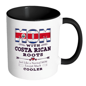 RobustCreative-Best Mom Ever with Costa Rican Roots - Costa Rica Flag 11oz Funny Black & White Coffee Mug - Mothers Day Independence Day - Women Men Friends Gift - Both Sides Printed (Distressed)